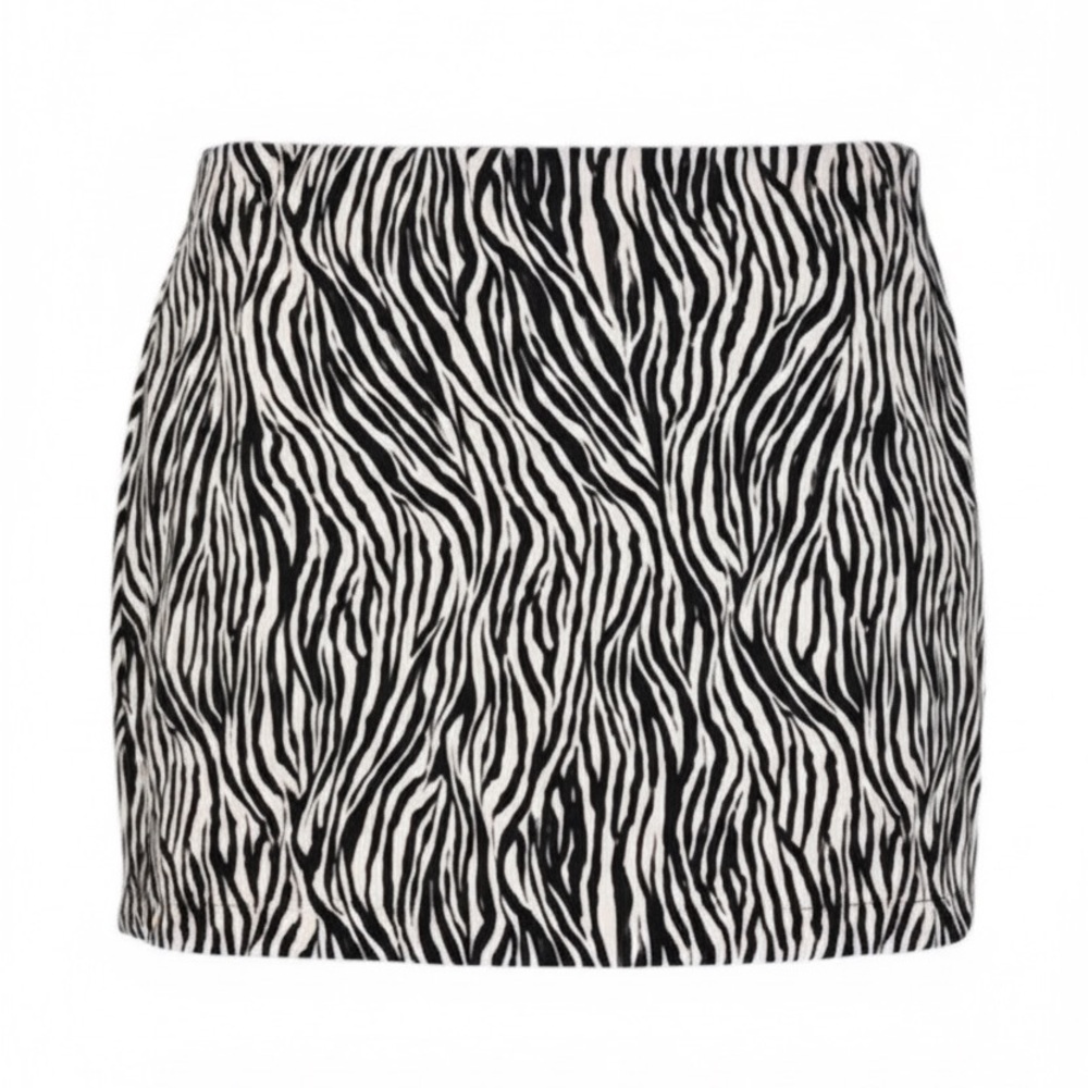 NWT For Love & Lemons Women’s Black White A Line Mini Skirt Zip Up - Size S - Picture 5 of 7